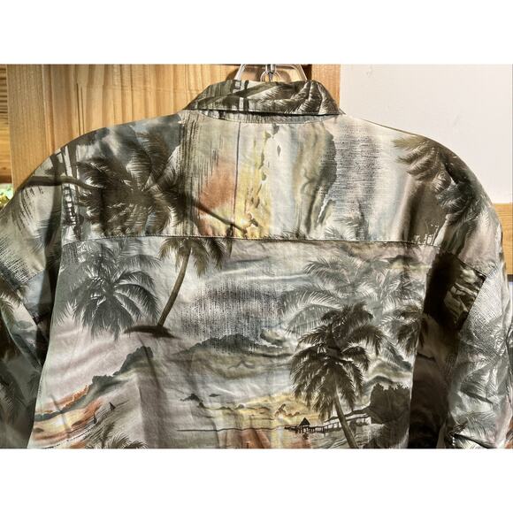 Island Republic Shirt Button Up Men’s XL Cotton Floral Palm Tree Print Hawaiian - Picture 8 of 10
